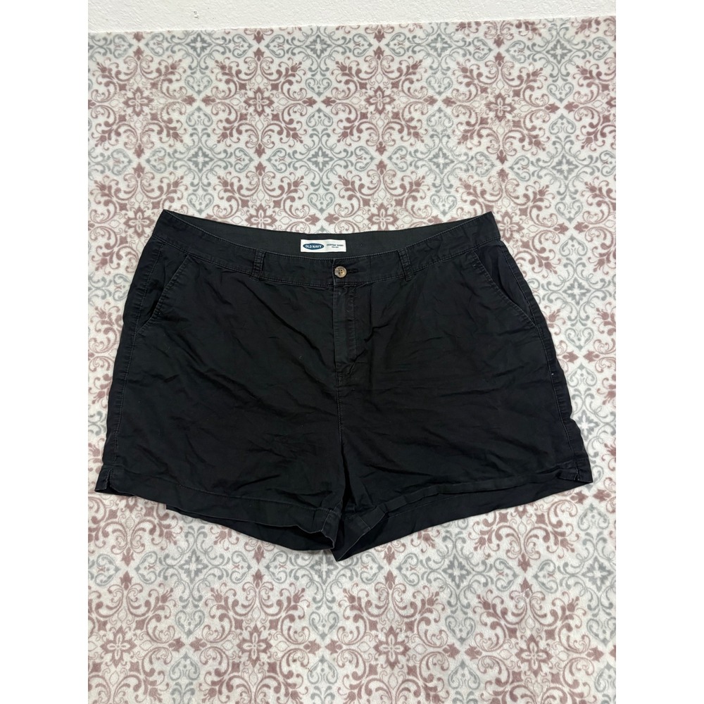 Old Navy Everyday Short Womens 18 Black High Rise Cotton Stretch Chino Shorts